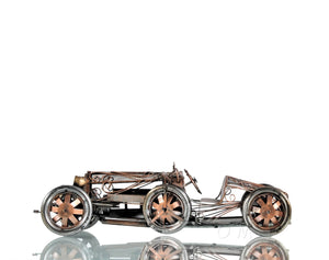 Homeroots C1924 Bugatti Bronze And Silver Open Frame Racecar Sculpture  Metal 401146