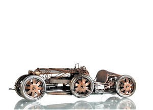 Homeroots C1924 Bugatti Bronze And Silver Open Frame Racecar Sculpture  Metal 401146