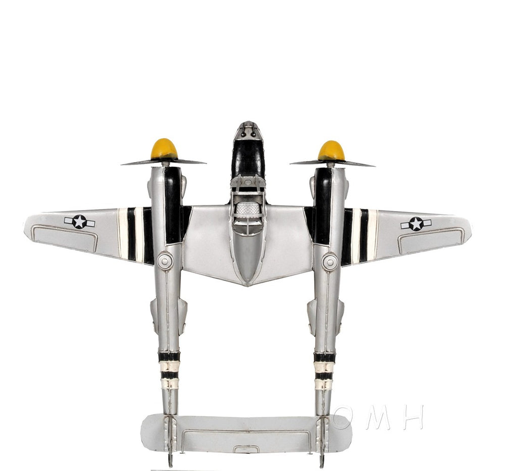 Homeroots C1941 Lockheed P-38 Lightning Fighter Sculpture  Metal 401150