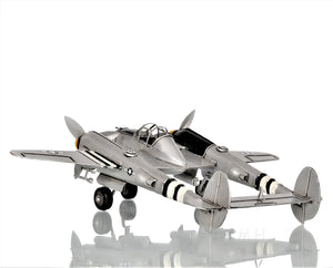 Homeroots C1941 Lockheed P-38 Lightning Fighter Sculpture  Metal 401150