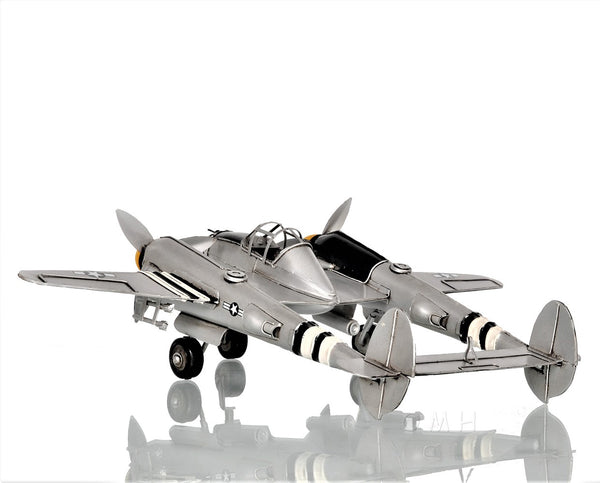 Homeroots C1941 Lockheed P-38 Lightning Fighter Sculpture  Metal 401150