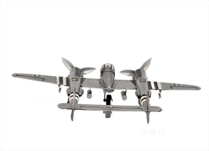 Homeroots C1941 Lockheed P-38 Lightning Fighter Sculpture  Metal 401150