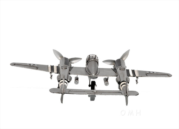 Homeroots C1941 Lockheed P-38 Lightning Fighter Sculpture  Metal 401150