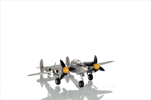 Homeroots C1941 Lockheed P-38 Lightning Fighter Sculpture  Metal 401150
