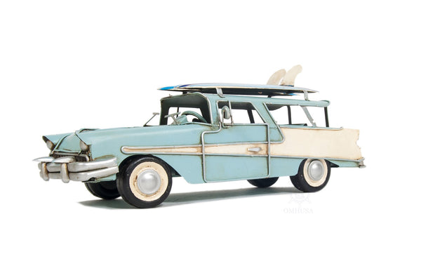 Homeroots C1957 Blue Ford Country Squire Station Wagon Sculpture  Metal 401153