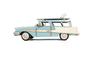 Homeroots C1957 Blue Ford Country Squire Station Wagon Sculpture  Metal 401153