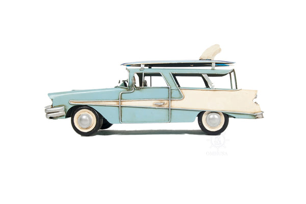 Homeroots C1957 Blue Ford Country Squire Station Wagon Sculpture  Metal 401153