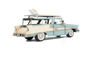 Homeroots C1957 Blue Ford Country Squire Station Wagon Sculpture  Metal 401153