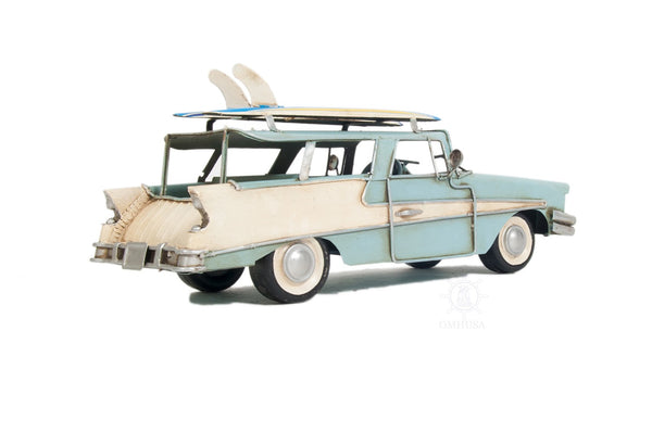 Homeroots C1957 Blue Ford Country Squire Station Wagon Sculpture  Metal 401153