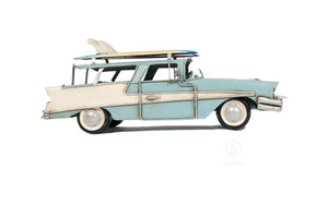 Homeroots C1957 Blue Ford Country Squire Station Wagon Sculpture  Metal 401153