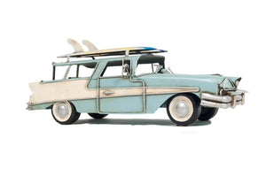 Homeroots C1957 Blue Ford Country Squire Station Wagon Sculpture  Metal 401153