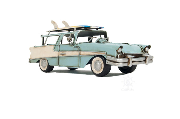 Homeroots C1957 Blue Ford Country Squire Station Wagon Sculpture  Metal 401153