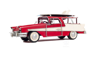Homeroots C1957 Red Ford Country Squire Station Wagon Sculpture  Metal 401154