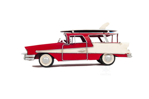Homeroots C1957 Red Ford Country Squire Station Wagon Sculpture  Metal 401154