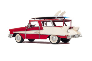 Homeroots C1957 Red Ford Country Squire Station Wagon Sculpture  Metal 401154