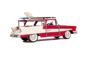Homeroots C1957 Red Ford Country Squire Station Wagon Sculpture  Metal 401154