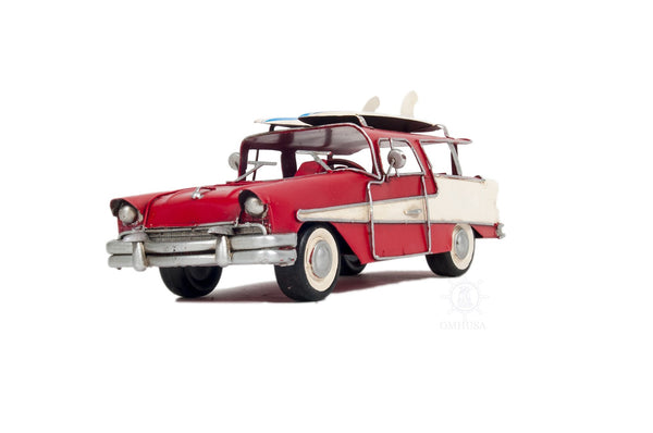 Homeroots C1957 Red Ford Country Squire Station Wagon Sculpture  Metal 401154