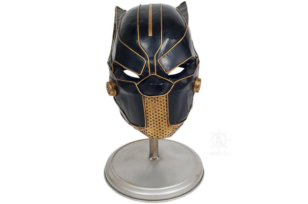 Homeroots Black Panther Helmet Sculpture  Metal 401155