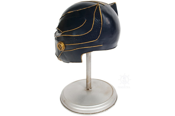 Homeroots Black Panther Helmet Sculpture  Metal 401155