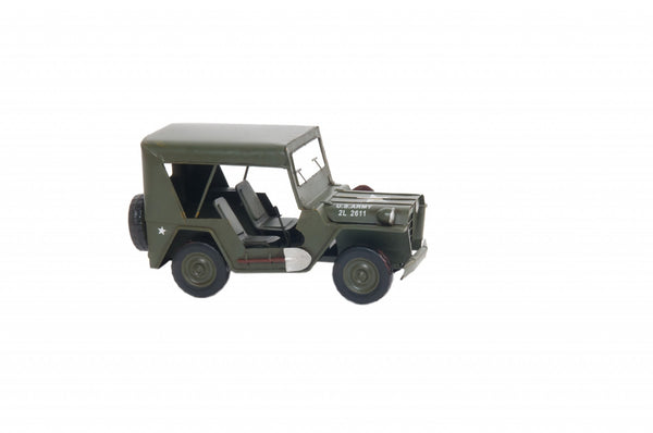 Homeroots C1940 Willys Quad Overland Jeep Sculpture  Metal 401159