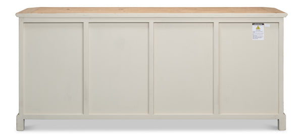 Sarreid 4 Door Sideboard Sage - Charming Reclaimed Pine With Natural Old Pine Top And Removable Shelves Green  40116-4