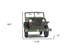 Homeroots C1945 Willys Cj-2a Overland Jeep Sculpture  Metal 401160