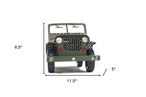 Homeroots C1945 Willys Cj-2a Overland Jeep Sculpture  Metal 401160