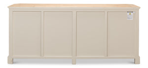 Sarreid Antique Whitewash Sideboard: Stylish 4-door Design With Natural Old Pine Top And Removable Shelves White  40116