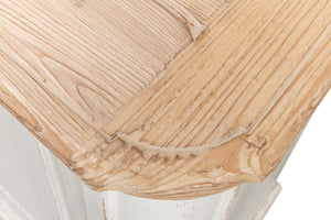 Sarreid Antique Whitewash Sideboard: Stylish 4-door Design With Natural Old Pine Top And Removable Shelves White  40116