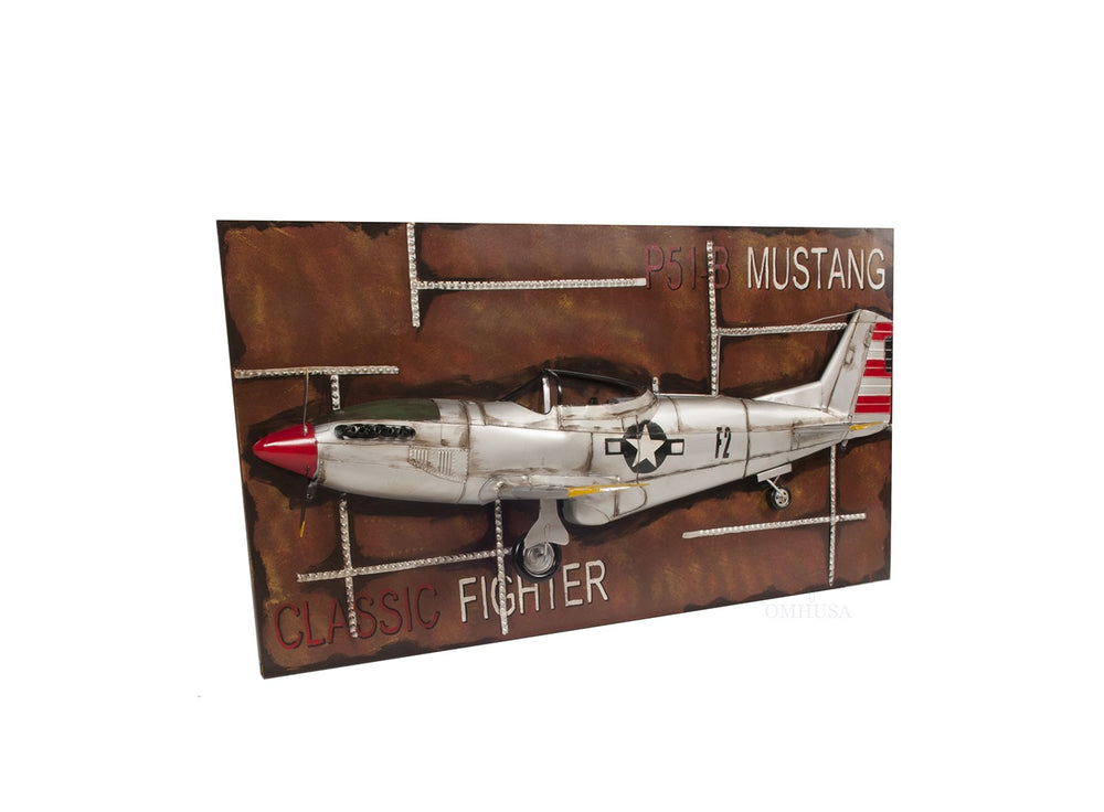 Homeroots C1943 Grey Mustang P51 Frame  Metal 401171