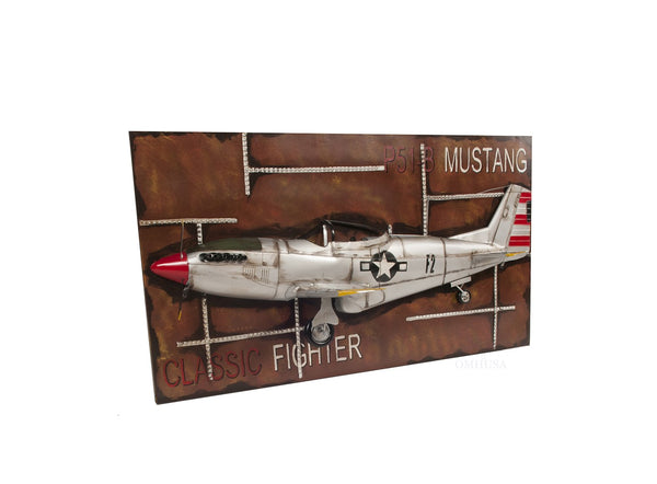 Homeroots C1943 Grey Mustang P51 Frame  Metal 401171