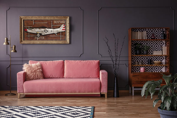 Homeroots C1943 Grey Mustang P51 Frame  Metal 401171