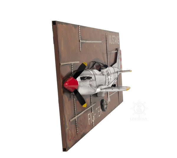 Homeroots C1943 Grey Mustang P51 Frame  Metal 401171