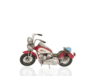 Homeroots Red Harley Davidson Motorcycle Sculpture  Metal 401173