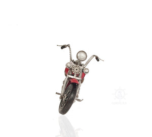 Homeroots Red Harley Davidson Motorcycle Sculpture  Metal 401173