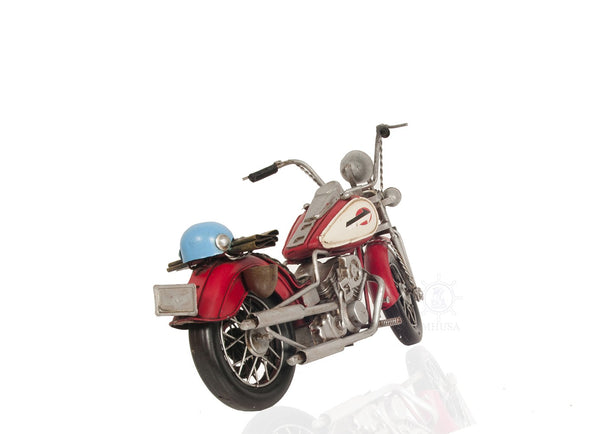 Homeroots Red Harley Davidson Motorcycle Sculpture  Metal 401173