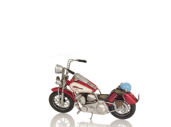 Homeroots Red Harley Davidson Motorcycle Sculpture  Metal 401173