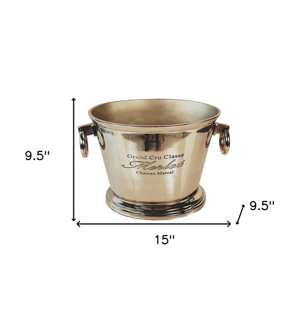 Homeroots Grand Cru Classe Wine Cooler  Buffed Aluminum 401175