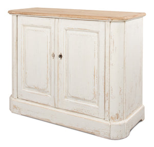 Sarreid Stephano Two Door Sideboard With Removable Shelf - Reclaimed Pine In Antique Whitewash Finish White  40118