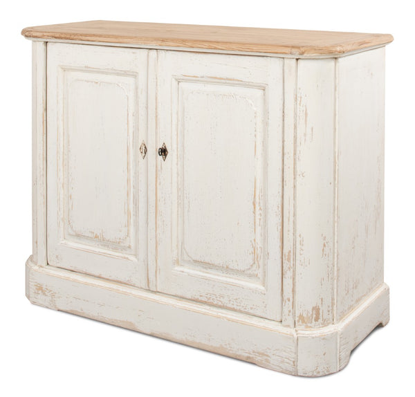 Sarreid Stephano Two Door Sideboard With Removable Shelf - Reclaimed Pine In Antique Whitewash Finish White  40118