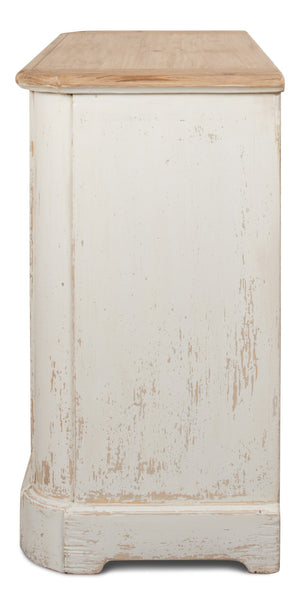 Sarreid Stephano Two Door Sideboard With Removable Shelf - Reclaimed Pine In Antique Whitewash Finish White  40118
