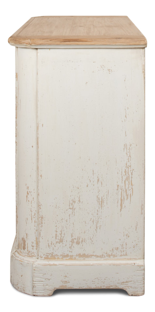 Sarreid Stephano Two Door Sideboard With Removable Shelf - Reclaimed Pine In Antique Whitewash Finish White  40118