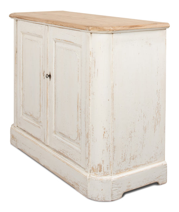 Sarreid Stephano Two Door Sideboard With Removable Shelf - Reclaimed Pine In Antique Whitewash Finish White  40118
