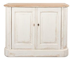 Sarreid Stephano Two Door Sideboard With Removable Shelf - Reclaimed Pine In Antique Whitewash Finish White  40118