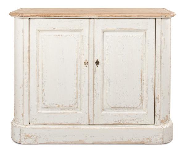 Sarreid Stephano Two Door Sideboard With Removable Shelf - Reclaimed Pine In Antique Whitewash Finish White  40118