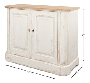 Sarreid Stephano Two Door Sideboard With Removable Shelf - Reclaimed Pine In Antique Whitewash Finish White  40118