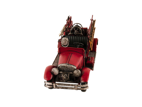 Homeroots 6" Red Metal Hand Painted Model Car Tabletop Sculpture  Metal 401191
