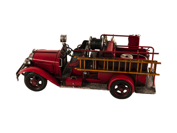 Homeroots 6" Red Metal Hand Painted Model Car Tabletop Sculpture  Metal 401191