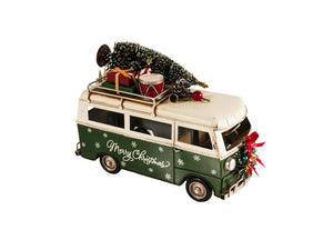 Homeroots C1960s Volkswagen Christmas Bus Sculpture  Metal 401196