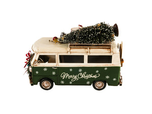 Homeroots C1960s Volkswagen Christmas Bus Sculpture  Metal 401196